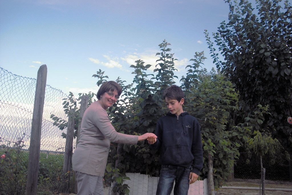 Con Yolanda en la huerta de Santibáñez (2013)